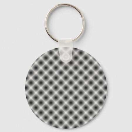 White Mesh Moire By Kenneth Yoncich Keychain