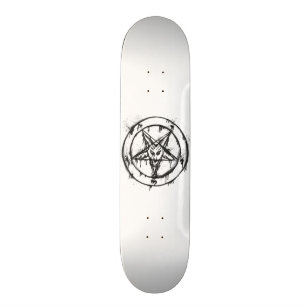 White Messy Baphomet Skateboard Deck