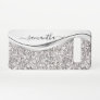 White Metallic Glitter Handwritten Monogram Samsung Galaxy S10 Case