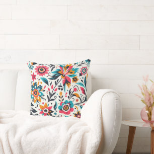 White Mexican Tasse Throw Pillow