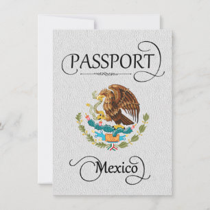 White Mexico Passport Save the Date Card
