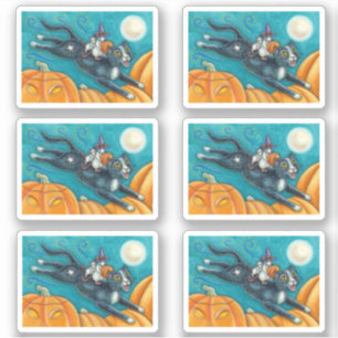 WHITE MICE & BLACK CAT ON HALLOWEEN SCAVENGER HUNT STICKER