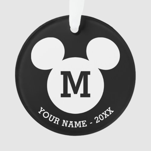 White Mickey Icon _ Add Your Name  Year Ornament