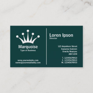 White Middle Rule (Crown) - Dark Green (003333) Business Card