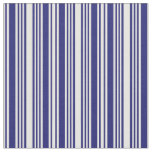 [ Thumbnail: White & Midnight Blue Striped/Lined Pattern Fabric ]