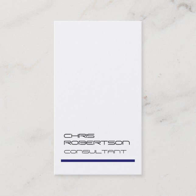 White Midnigt Blue Attractive Charm Business Card (Front)