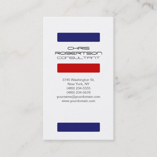 White Midnigt Blue Red Attractive Business Card