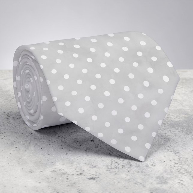 White Mini Polka Dots on Light Grey Necktie (Creator Uploaded)