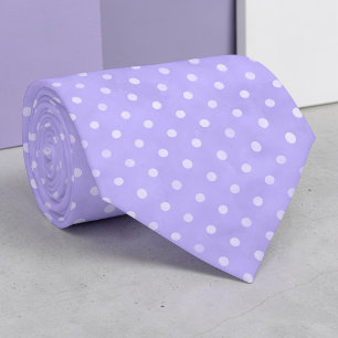White Mini Polka Dots on Light Purple Necktie