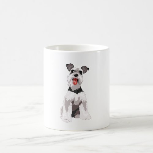 White miniature schnauzer illustration Mug