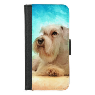 White Miniature Schnauzer Puppy iPhone 8/7 Wallet Case