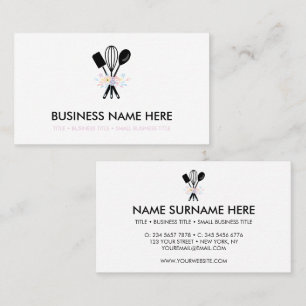 White Minimal Bakery Cooking Pastry Pizzeria Business Card