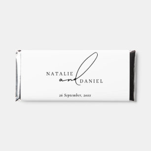 White Minimal Classic Chic Wedding Hershey Bar Favors