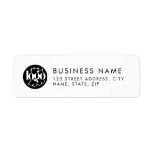 White Minimal Custom Business Logo Return Address Label