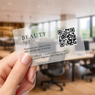 White Minimal Elegant Salon Clear Business Cards