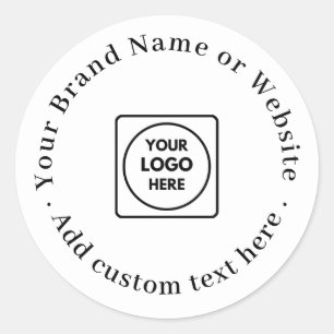 White Minimal Logo Modern Classic Professional Classic Round Sticker