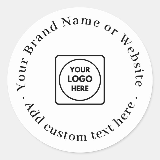 White Minimal Logo | Modern Classic Professional  Classic Round Sticker (Front)
