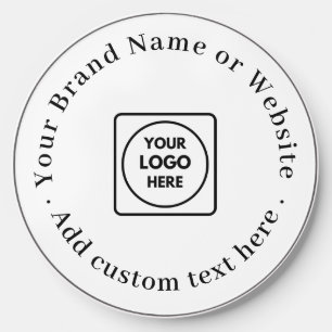 White Minimal Logo Modern Professional Design Wireless Charger