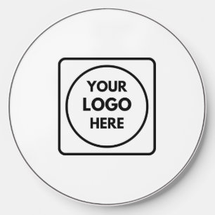 White Minimal Logo   Professional Business Design Wireless Charger
