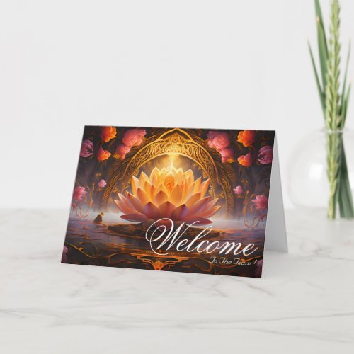 White Minimal Lotus Welcome Wishing Card