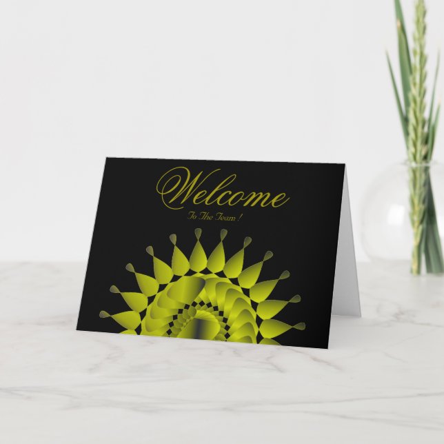 White Minimal Lotus Welcome Wishing Card (Front)