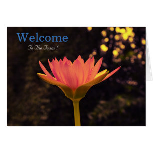 White Minimal Lotus Welcome Wishing Cards