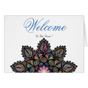 White Minimal Lotus Welcome Wishing Cards