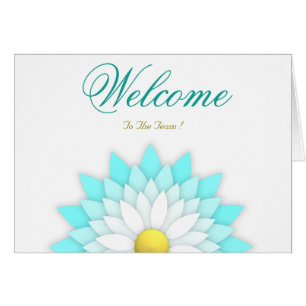 White Minimal Lotus Welcome Wishing Cards