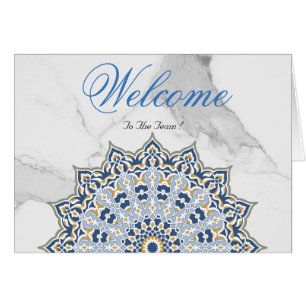 White Minimal Lotus Welcome Wishing Cards