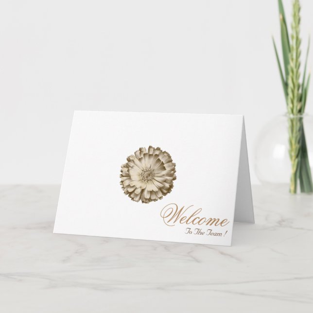 White Minimal Mandala Art Welcome Wishing Card (Front)