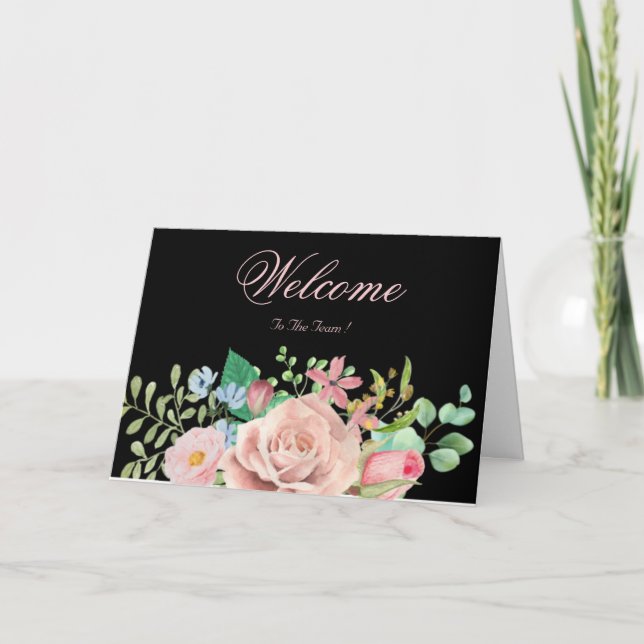 White Minimal Purple Daisy Welcome Wishing Card (Front)