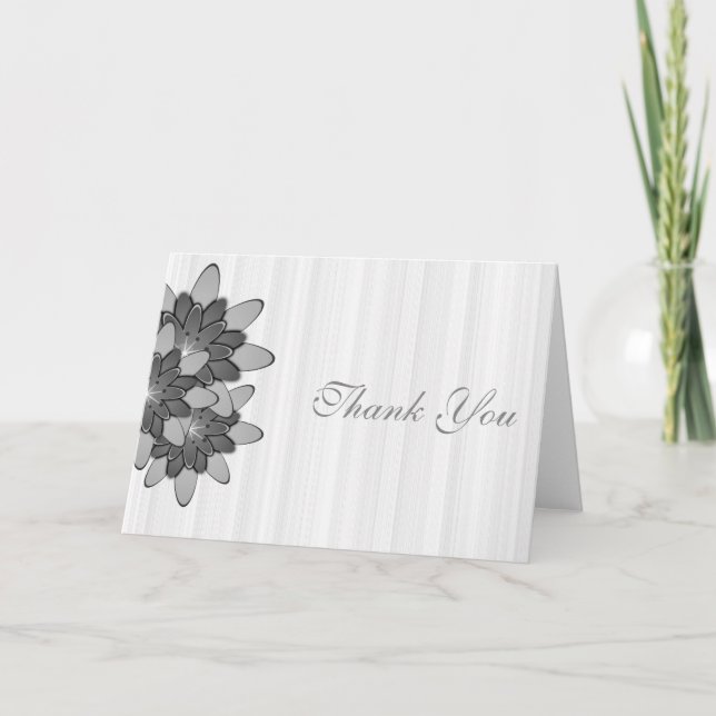White Minimal with Gray Floral Lotus Thank You (Front)