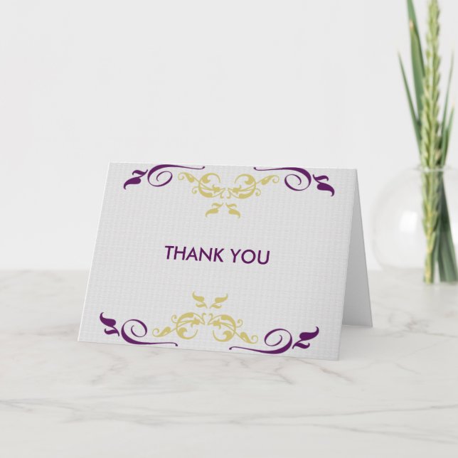 White Minimal With Swirls Confetti Thank You Card (Front)