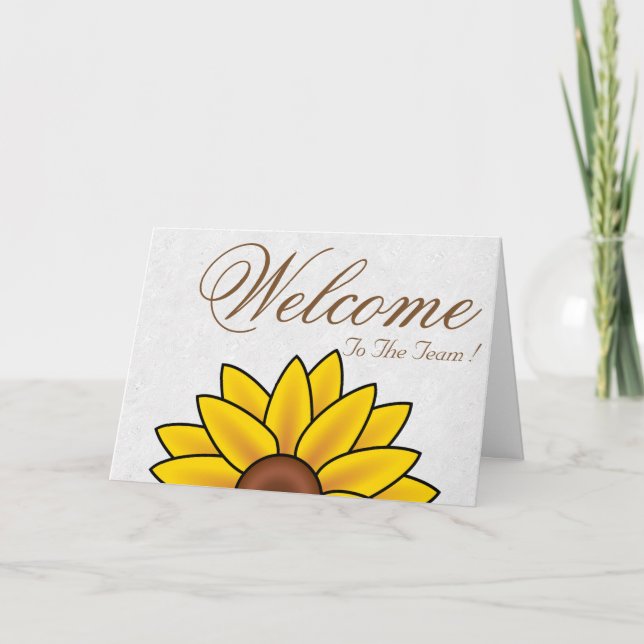 White Minimal Yellow Daisy Welcome Wishing Card (Front)