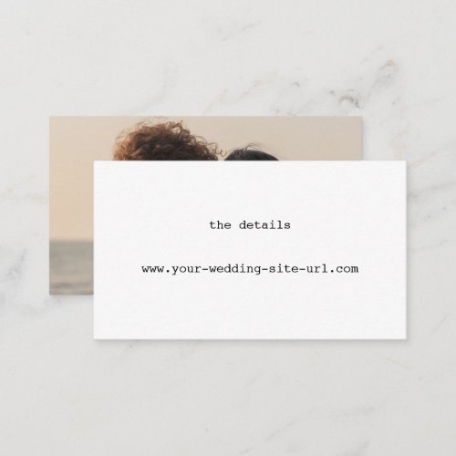 White Minimalist Avant_Garde Wedding Details Web Enclosure Card