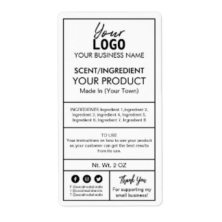 White Minimalist Bath And Body Product Labels