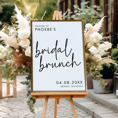 White Minimalist Bridal Brunch Welcome Sign Poster