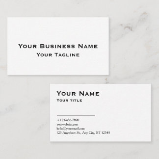 White Minimalist Business Card - Modern Clean