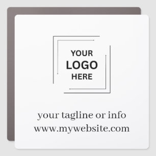 White Minimalist Business Logo Car Magnet