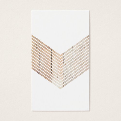 White Minimalist chevron with Wood Business Card Templates