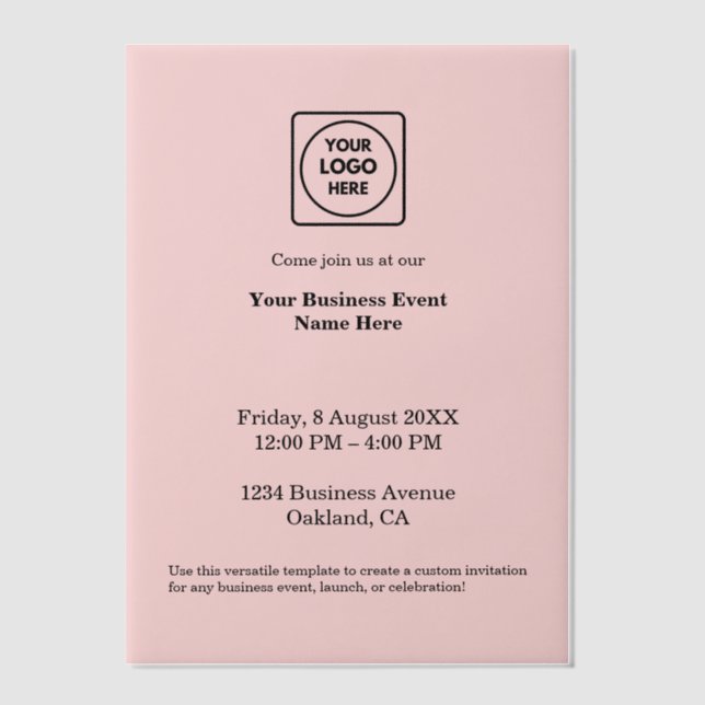 White Minimalist Corporate | Professional Event  Vellum Invitations (Front)