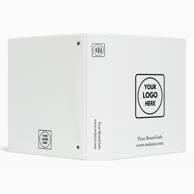 White Minimalist | Custom Business Logo Design 3 Ring Binder (Background)