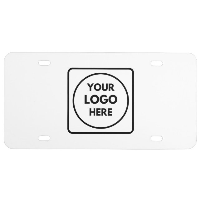 White Minimalist | Custom Business Logo Design License Plate (Front)