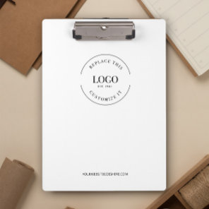 White Minimalist Custom Logo Branded Simple Clipboard
