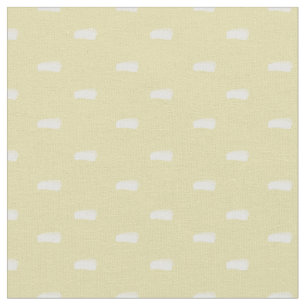 White Minimalist Dashes on Pastel Yellow Fabric