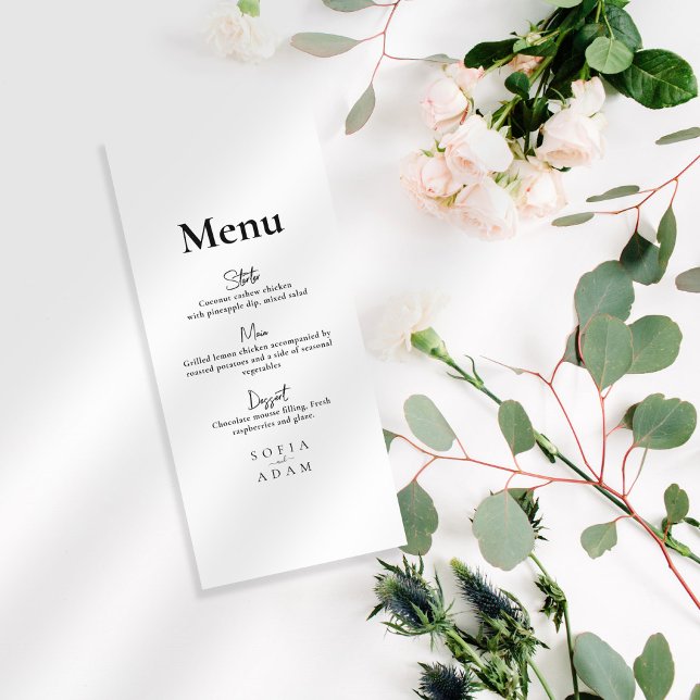 White Minimalist Elegant Wedding Menu (Creator Uploaded)