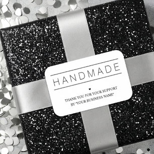 White Minimalist Handmade Artisan Gratitude  Sticker