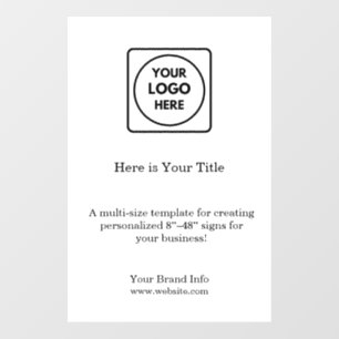 White Minimalist Logo Modern Simple Branding Wall Decal