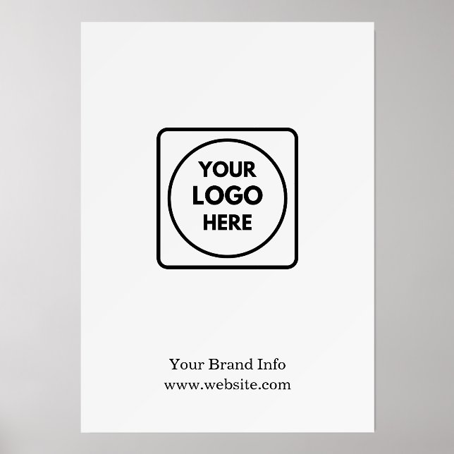 White Minimalist Logo | Simple Clean Branding Holder (Front)