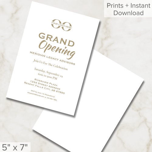 White Minimalist Modern Grand Opening Invitation